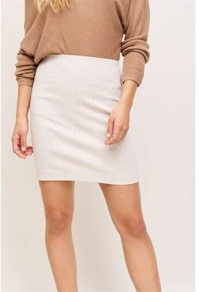 Dynamite Elle Bodycon Mini Skirt - FINAL SALE Beige & White Stripes