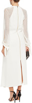 Thumbnail for your product : Roland Mouret Gunnison Pussy-bow Lace-paneled Crepe Midi Dress