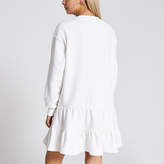 Thumbnail for your product : River Island Petite cream smock sweatshirt dress