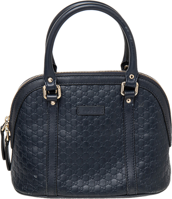 Gucci Navy Blue Microguccissima Leather Mini Dome Bag - ShopStyle