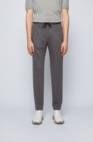 Thumbnail for your product : Boss Slim-fit trousers in traceable wool with drawstring waist