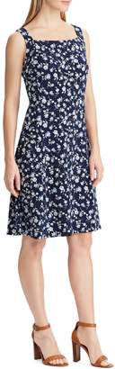 Chaps Floral Jersey Fit--Flare Dress