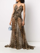 Thumbnail for your product : Etro Leopard Print Sheer Maxi Dress