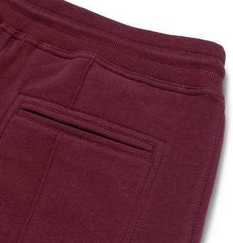 Brunello Cucinelli Tapered Fleece-Back Stretch-Cotton Jersey Sweatpants - Men - Burgundy
