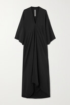Thumbnail for your product : Rick Owens Tommykite Draped Crepe Maxi Dress - Black