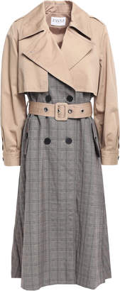 Claudie Pierlot Gina Pleated Paneled Cotton Trench Coat
