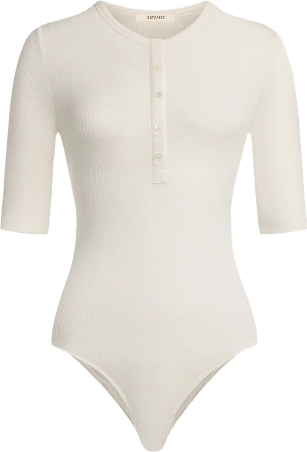 12 STOREEZ Henley-neck bodysuit