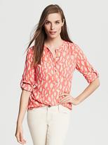 Thumbnail for your product : Banana Republic Abstract Print Roll-Sleeve Blouse