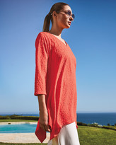 Thumbnail for your product : Caroline Rose Pinwheel Textured 3/4-Sleeve Swing Tunic