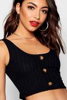 Thumbnail for your product : boohoo Rib Knit Button Front Crop