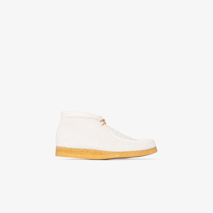 Clarks Originals White Wallabee Woven Leather Boots - Men's - Rubber ...