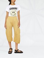Thumbnail for your product : Pleats Please Issey Miyake Plissé-Effect Cropped Barrel Trousers