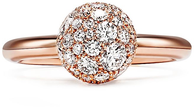 tiffany hardwear diamond ball ring in 18k rose gold
