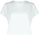 Thumbnail for your product : Balmain flocked-logo cropped T-shirt