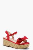 Thumbnail for your product : boohoo Bow Detail Espadrille Flatform Sandals