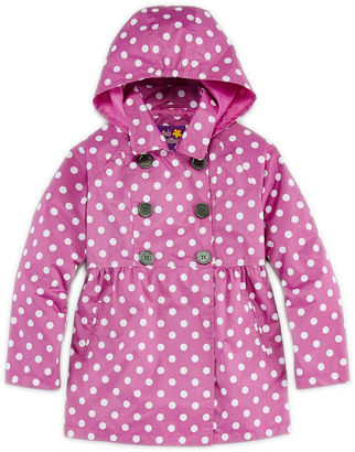 Pink Platinum Polka Dot Trench Coat - Preschool Girls 4-6x