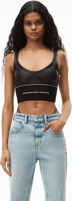 Alexander Wang Inc. Female Logo Elastic Bra in Leather BLACK - ShopStyle