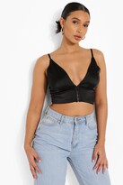 Thumbnail for your product : boohoo Satin Hook & Eye Bralette