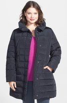 Thumbnail for your product : Gallery Ruched Collar Down & Feather Fill Coat (Plus Size)