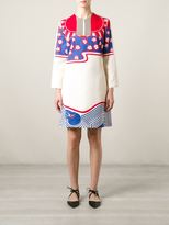 Thumbnail for your product : Carven panelled printed A-line dress