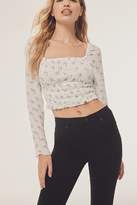 Thumbnail for your product : Urban Outfitters Bouquet Square-Neck Smocked Top