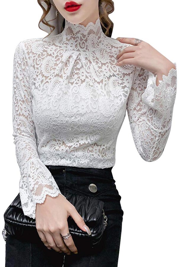 high neck net top