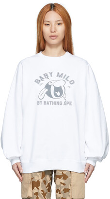 BAPE White Baby Milo Puff Sleeve Sweatshirt