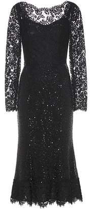 Dolce & Gabbana Embellished lace and mesh gown