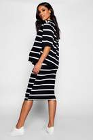 Thumbnail for your product : boohoo Maternity Soft Knit Stripe Oversized Tee