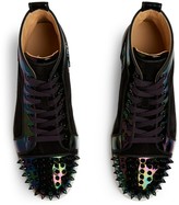 Thumbnail for your product : Christian Louboutin Lou Spikes Woman Orlato Patent High-Top Sneakers