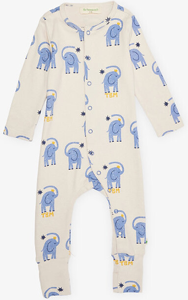 The Bonnie Mob Elephant Convertible Printed Cotton-Jersey Romper 0-18 Months 3-6 Months