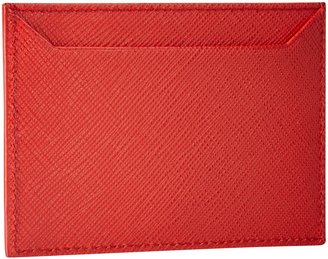 Prada Leather Card Case (Women) - Red - One Size