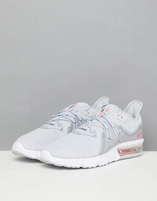 Nike Running Air Max Sequent Sneakers In Grey And Pink