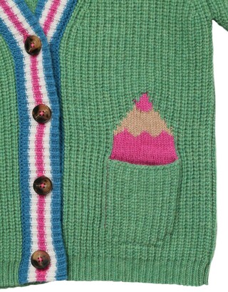 Stella McCartney Kids Intarsia Recycled Wool Knit Cardigan