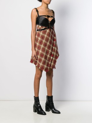Versace Jeans Couture Check Print Scarf Dress