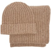 Thumbnail for your product : Johnstons of Elgin Cashmere Beanie Hat And Scarf Set - Brown