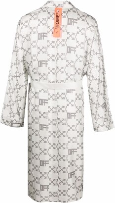 Off-White Arrow-print silk robe - ShopStyle