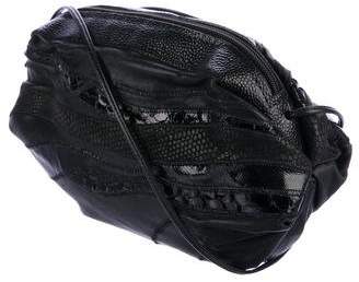 Carlos Falchi Leather Snakeskin Crossbody Bag