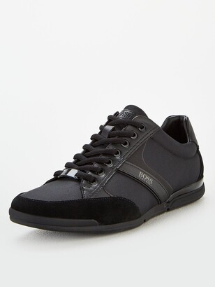 hugo boss blue leather trainers