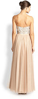 Thumbnail for your product : Aidan Mattox Strapless Beaded Tulle Ball Gown