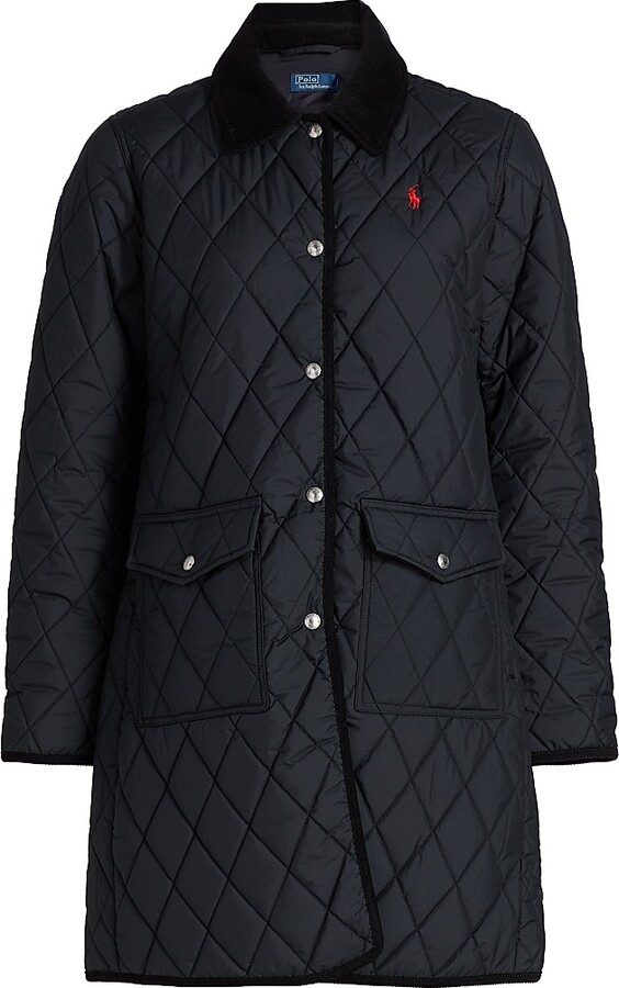 Polo Ralph Lauren Women's Matte Diamond-Quilted Barn Jacket - Polo Black - Size Large