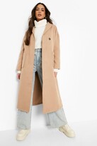 Thumbnail for your product : boohoo Pocket Detail Maxi Wool Look Coat
