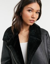 Thumbnail for your product : New Look aviator jacket in black