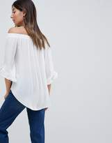Thumbnail for your product : New Look Maternity frill edge bardot top in white