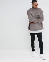 Thumbnail for your product : ASOS Oversized Longline Sweatshirt With Pocket And Taping