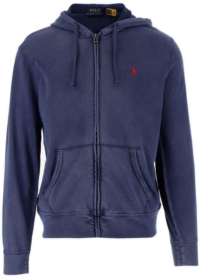Navy Zip Hoodie Men | Shop the world's largest collection of fashion 