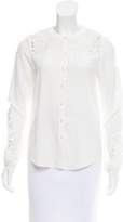 Thumbnail for your product : Veronica Beard Guipure Lace-Accented Silk Top