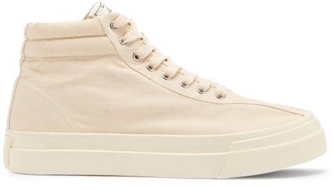 cream canvas trainers