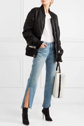 GRLFRND Maran Distressed Mid-rise Straight-leg Jeans