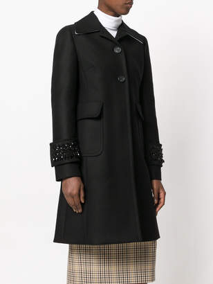 No.21 embellished cuff coat